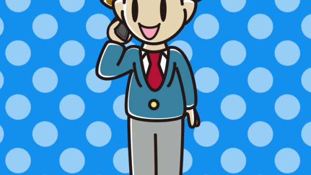 スマホで話す男子高校生のイラスト【色、背景あり】PNG