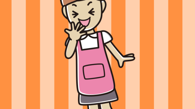 笑うお母さんのイラスト【色、背景あり】PNG