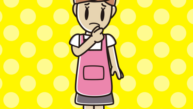 困るお母さんのイラスト【色、背景あり】PNG