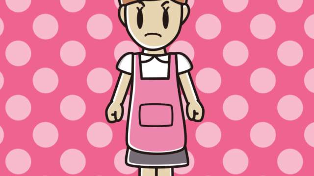 怒るお母さんのイラスト【色、背景あり】PNG