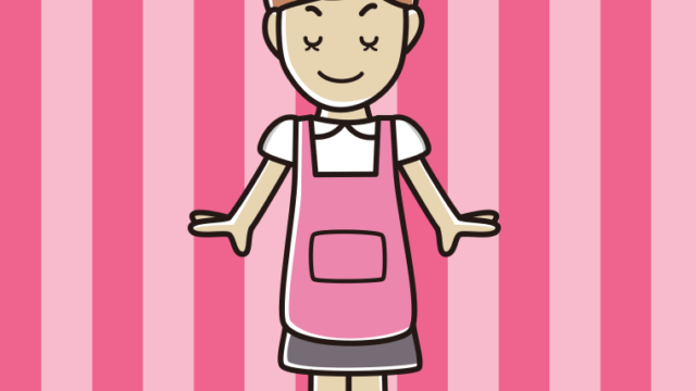 目を閉じるお母さんのイラスト【色、背景あり】PNG