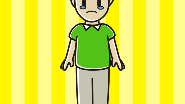 泣くお父さんのイラスト【色、背景あり】PNG