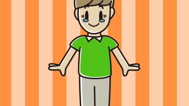 ジーンとするお父さんのイラスト【色、背景あり】PNG