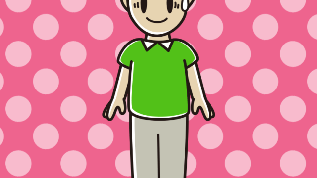 苦笑いするお父さんのイラスト【色、背景あり】PNG