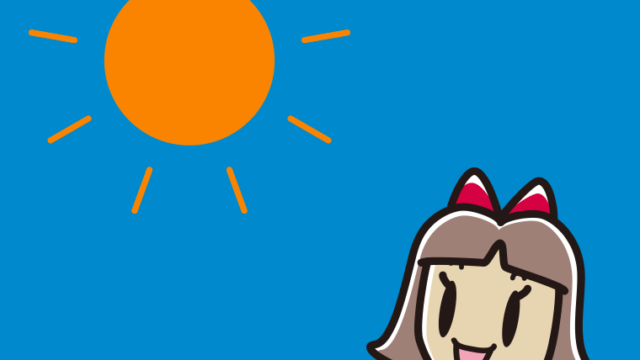 晴れて嬉しい小学生女子のイラスト【色、背景あり】PNG