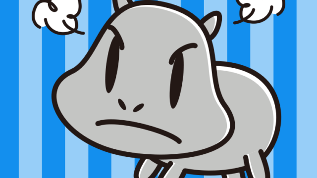 怒るカバちゃんのイラスト【色、背景あり】PNG