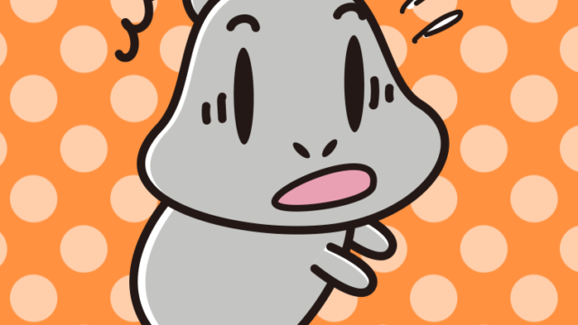 驚くカバちゃんのイラスト【色、背景あり】PNG