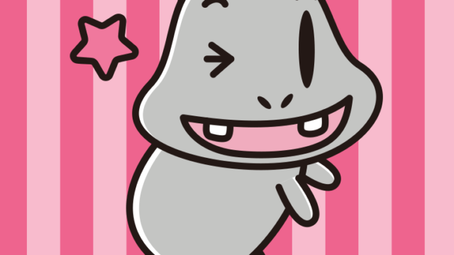 【キャラクターフリー素材】ウインクするカバちゃんのイラスト