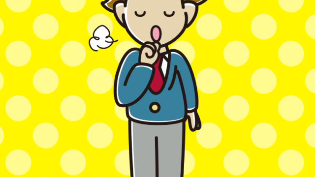 咳払いする男子高校生のイラスト【色、背景あり】PNG