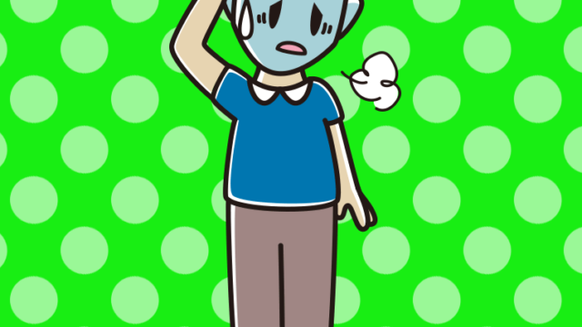 具合が悪い男性のイラスト【色、背景あり】PNG