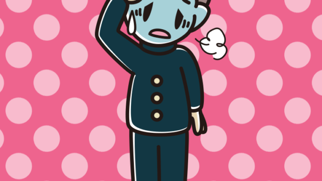 具合が悪い男子中学生のイラスト【色、背景あり】PNG