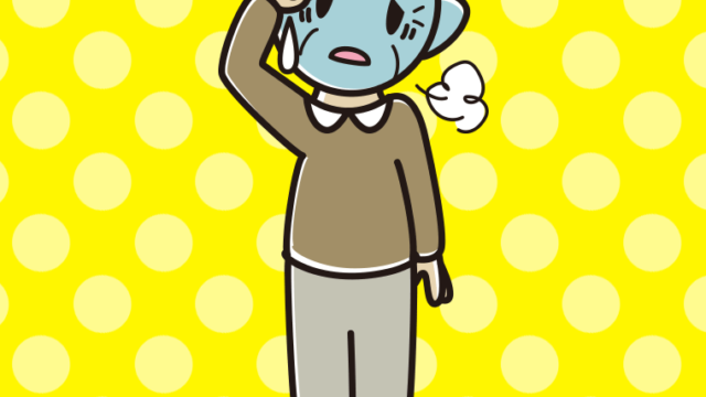 具合が悪いおじいさんのイラスト【色、背景あり】PNG