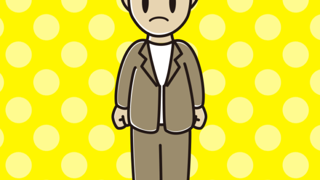 怒る男性会社員（カジュアル）のイラスト【色、背景あり】PNG