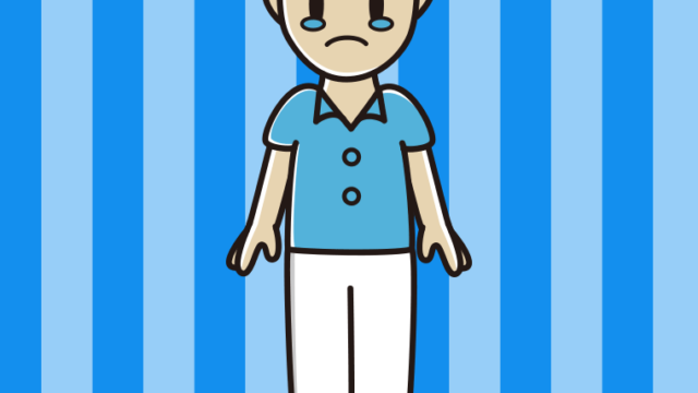 泣く男性会社員（クールビズ）のイラスト【色、背景あり】PNG