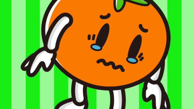 泣く柿ちゃんのイラスト【色、背景あり】PNG