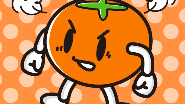 怒る柿ちゃんのイラスト【色、背景あり】PNG