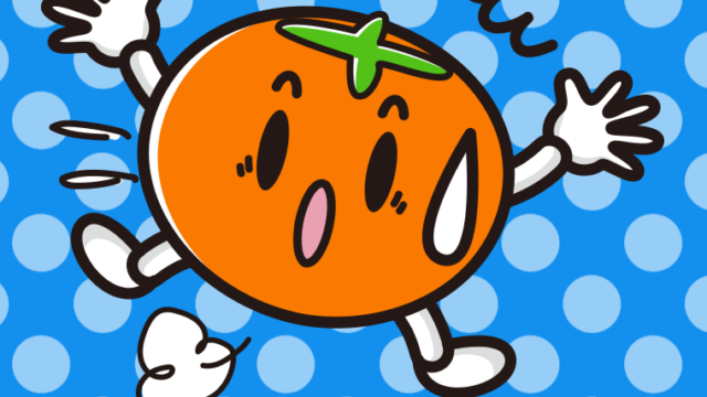 驚く柿ちゃんのイラスト【色、背景あり】PNG