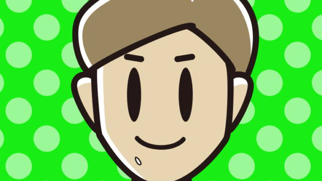 ご飯粒をつけた男性のイラスト【色、背景あり】PNG