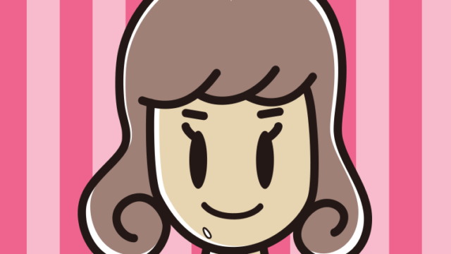 ご飯粒をつけた女子大学生のイラスト【色、背景あり】PNG