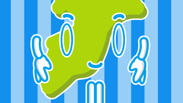 お辞儀する千葉ちゃんのイラスト【色、背景あり】PNG