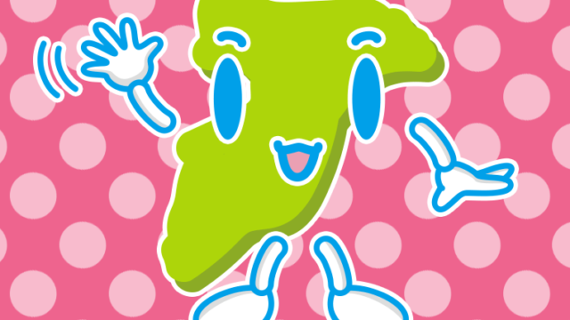 手を振る千葉ちゃんのイラスト【色、背景あり】PNG