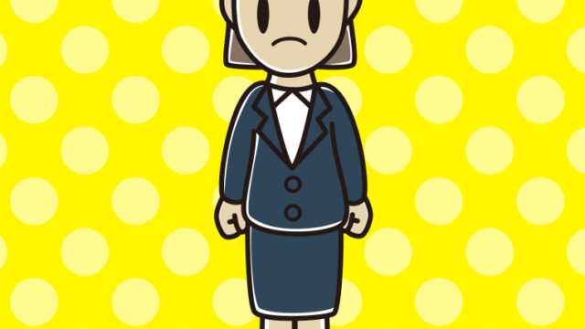 怒る女性会社員のイラスト【色、背景あり】PNG