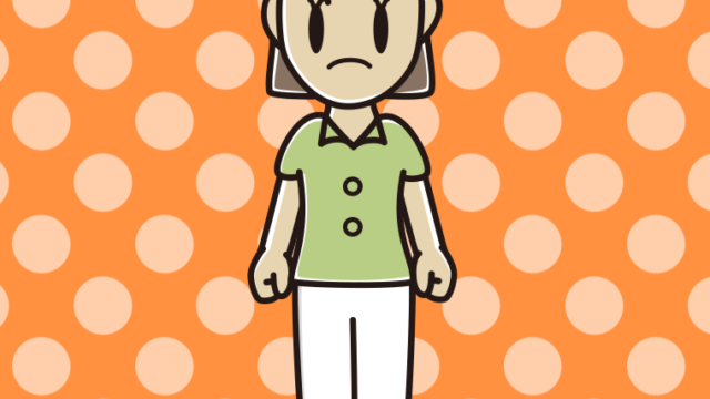 怒る女性会社員（クールビズ）のイラスト【色、背景あり】PNG