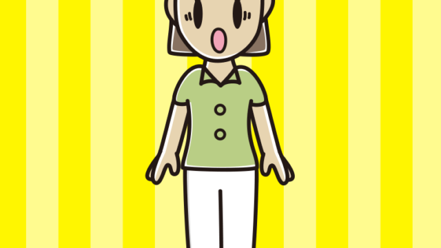 驚く女性会社員（クールビズ）のイラスト【色、背景あり】PNG