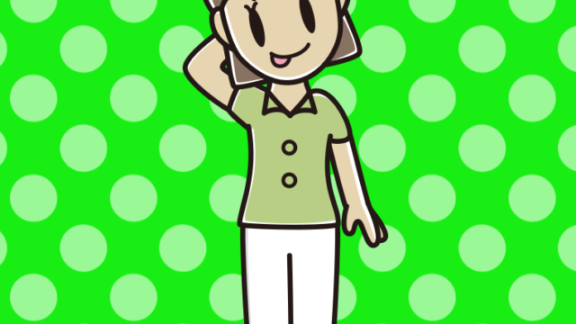 テヘヘな女性会社員（クールビズ）のイラスト【色、背景あり】PNG