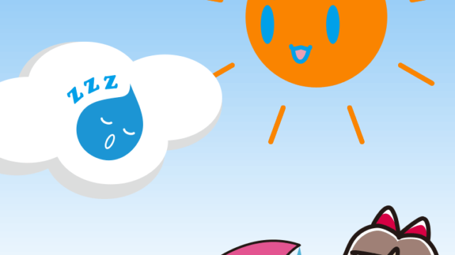 梅雨の中休みでホッとする小学生女子