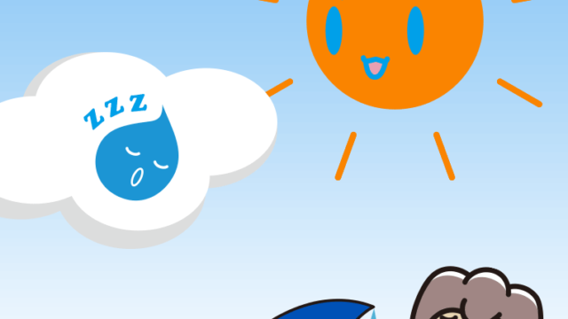 梅雨の中休みでホッとする男子中学生のイラスト【色、背景あり】PNG