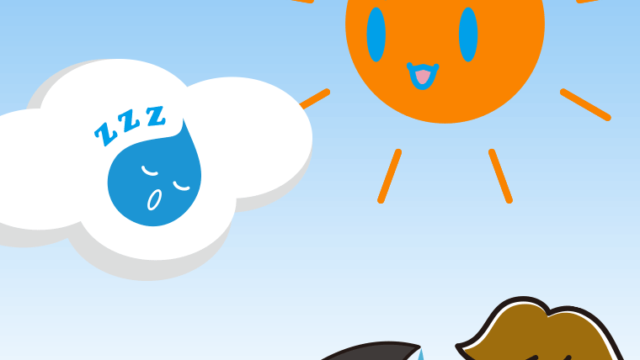 梅雨の中休みでホッとする男子高校生のイラスト【色、背景あり】PNG