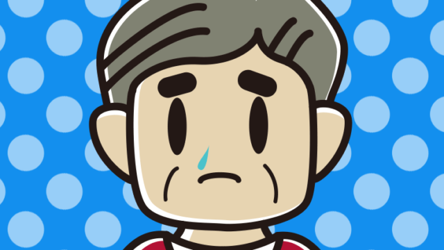 鼻水が垂れているおじさんのイラスト【色、背景あり】PNG