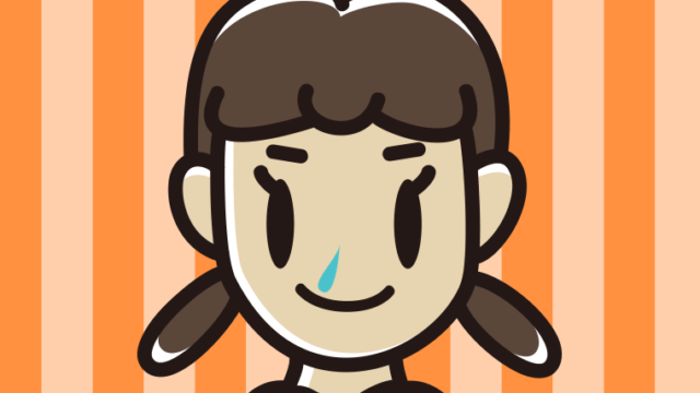 鼻水に気付かず笑顔の女子中学生のイラスト【色、背景あり】PNG