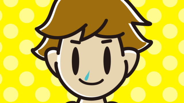 鼻水に気付かず笑顔の男子高校生のイラスト【色、背景あり】PNG