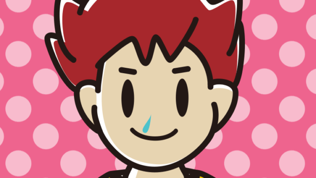 鼻水に気付かず笑顔の男子大学生のイラスト【色、背景あり】PNG