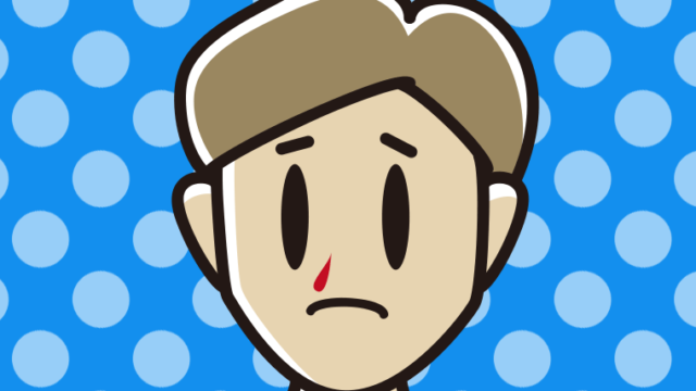 鼻血が出ている男性のイラスト【色、背景あり】PNG
