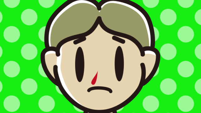 鼻血が出ている小学生男子のイラスト【色、背景あり】PNG