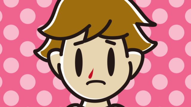 鼻血が出ている男子高校生のイラスト【色、背景あり】PNG