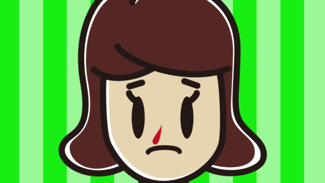 鼻血が出ている女子高校生のイラスト【色、背景あり】PNG