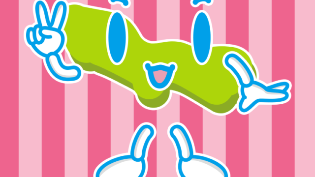 ピースをする東京ちゃんのイラスト【色、背景あり】PNG