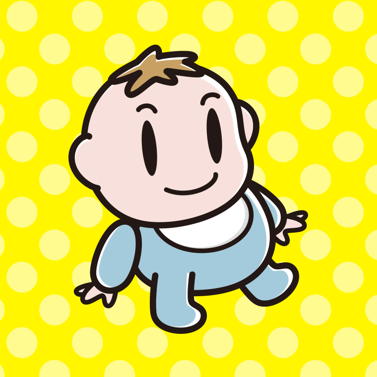 男の子の赤ちゃんのイラスト【色、背景あり】PNG