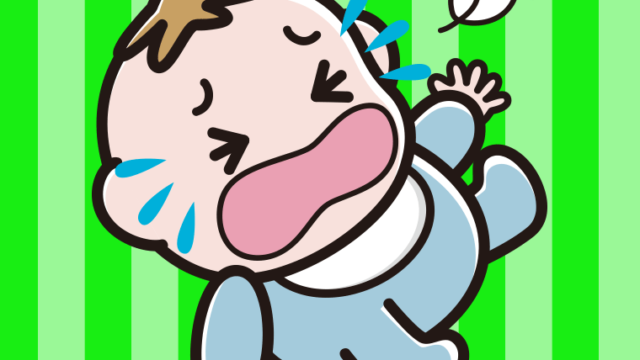 泣きわめく男の子の赤ちゃんのイラスト【色、背景あり】PNG