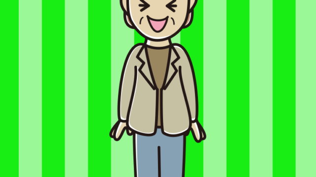 笑う年配女性会社員（カジュアル）のイラスト【色、背景あり】PNG