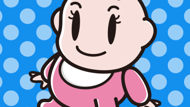 女の子の赤ちゃんのイラスト【色、背景あり】PNG