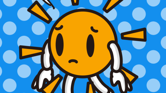 悲しそうな晴れちゃんのイラスト【色、背景あり】PNG