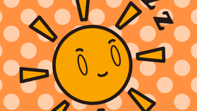 眠る晴れちゃんのイラスト【色、背景あり】PNG