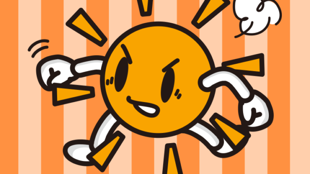 パンチする晴れちゃんのイラスト【色、背景あり】PNG