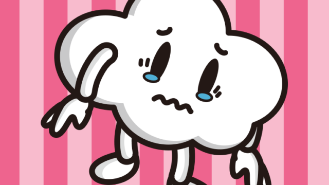 泣く曇りちゃんのイラスト【色、背景あり】PNG