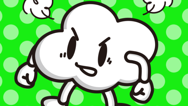 怒る曇りちゃんのイラスト【色、背景あり】PNG